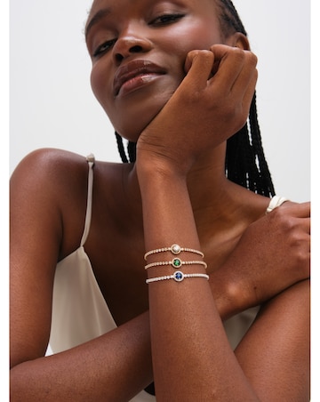 Jon Richard Silver Plated and Sapphire Crystal Stone Bracelet