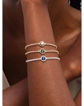 Jon Richard Silver Plated and Sapphire Crystal Stone Bracelet