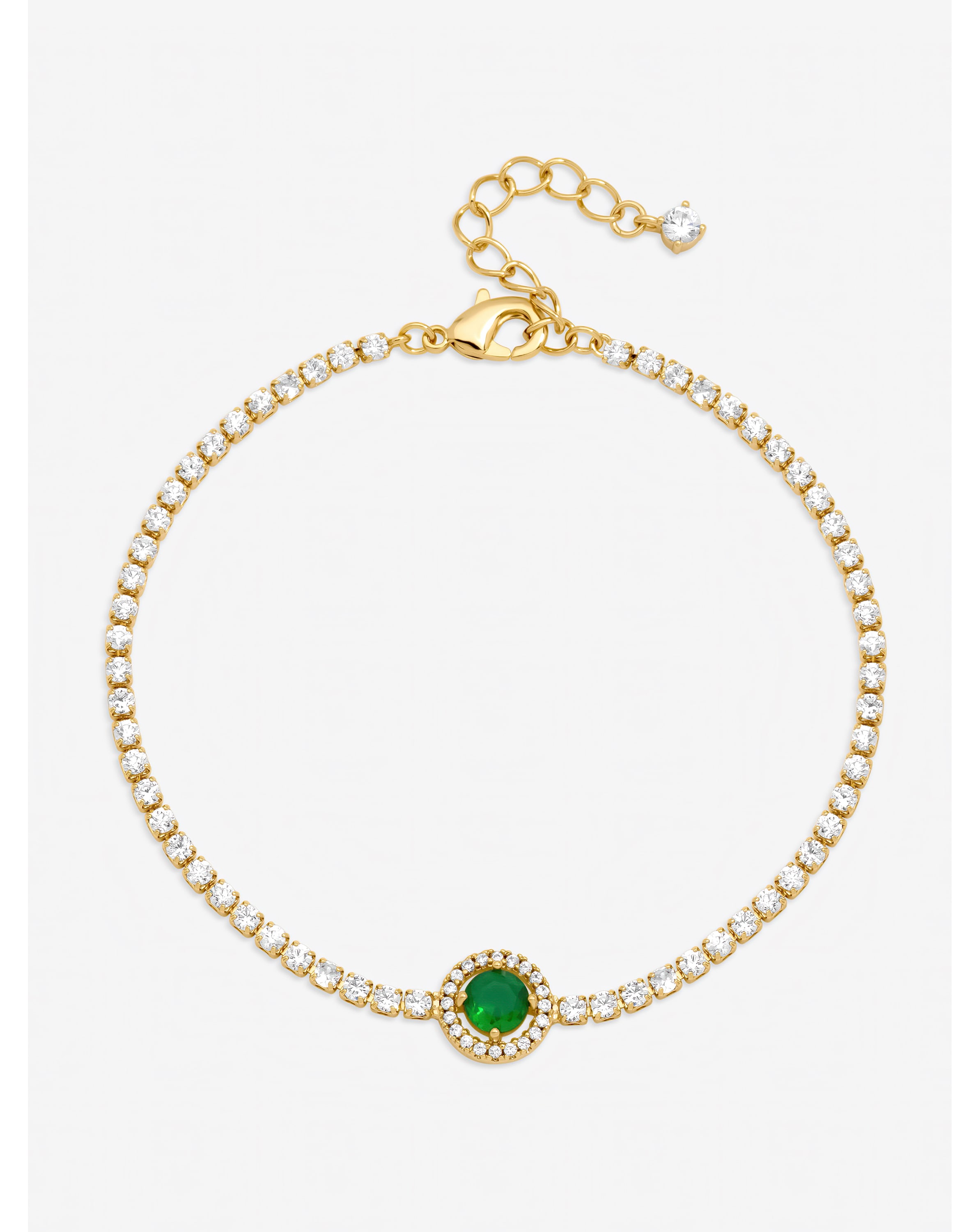New In - Gold Plated Emerald Crystal Bracelet