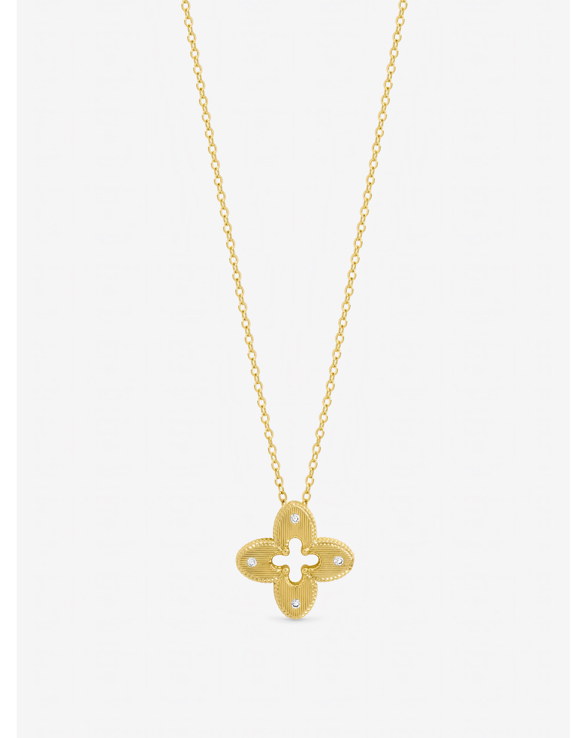 New In - Gold Plated Crystal Clover Pendant