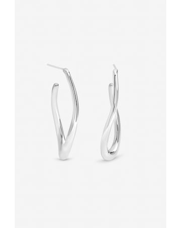 Inicio Sterling Silver Plated Large Organic Polished Hoops