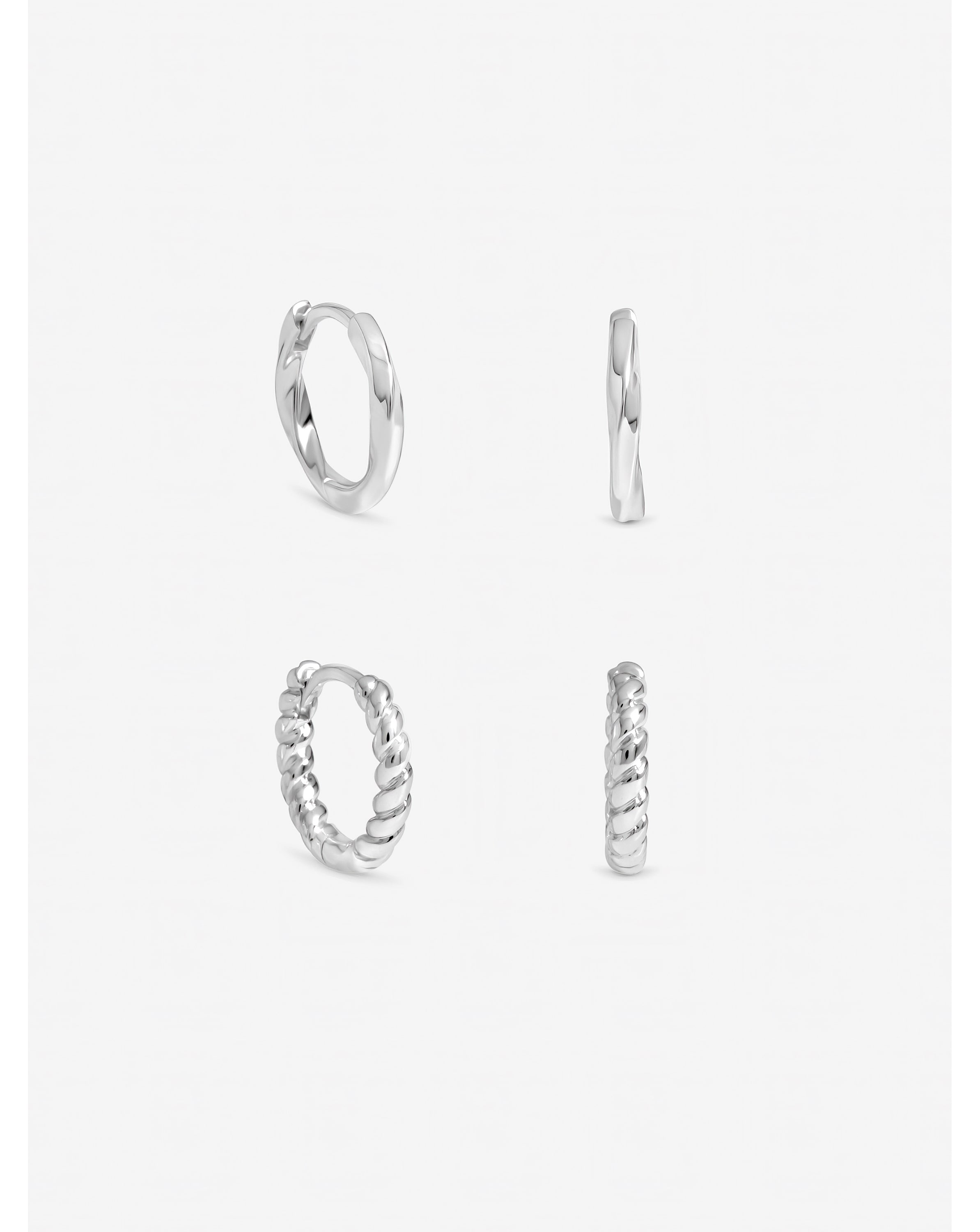 Silver Plated Hoops - Pack of 2