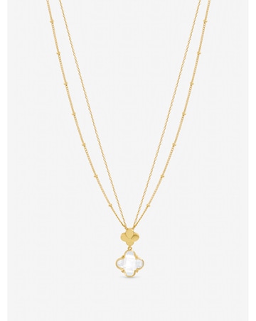 Jon Richard Gold Polished and Crystal Clover Pendant