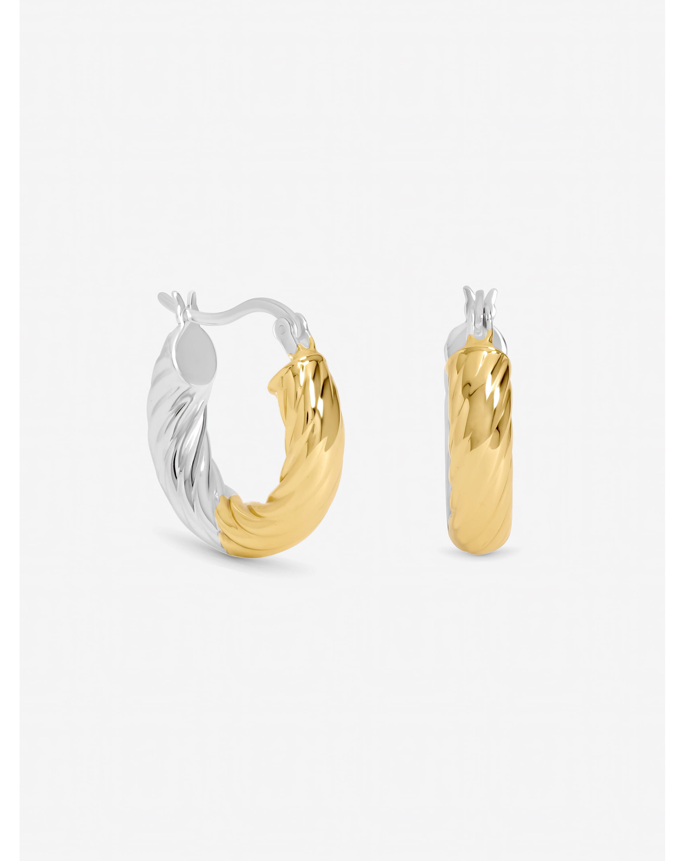 New In - Two Tone Plated Twist Hoops