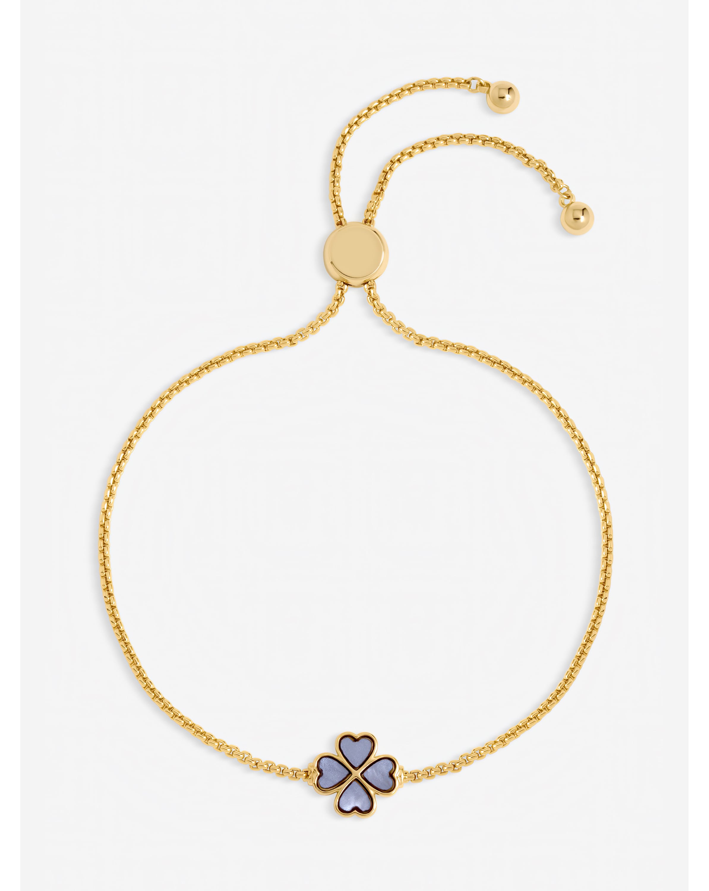 Lilac Heart Clover Toggle Bracelet