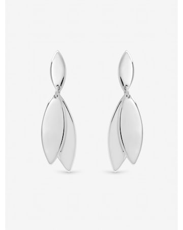 Inicio Sterling Silver Plated Polished Double Drop Earrings