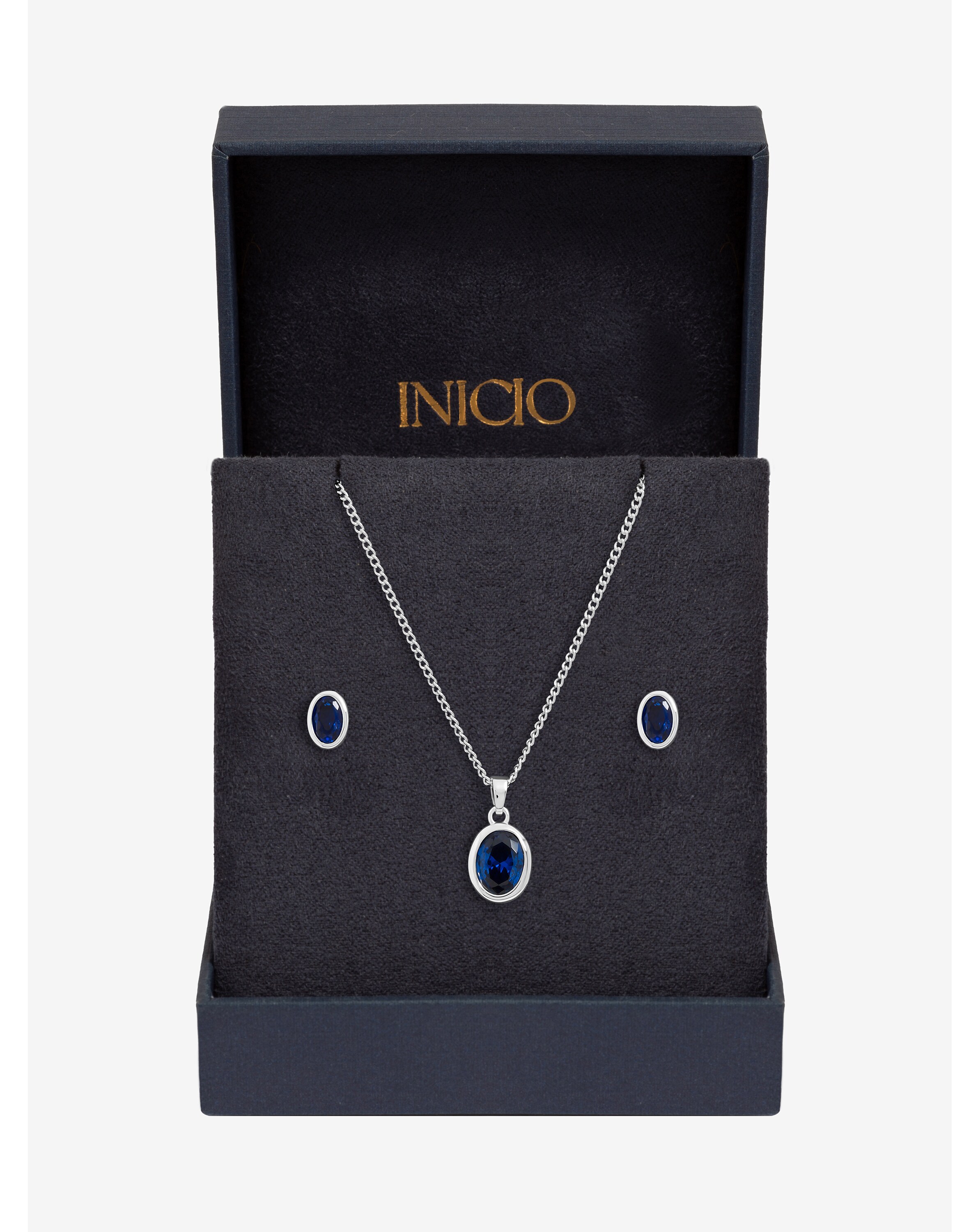 New In - Sapphire Oval Bezel Set - Gift Box