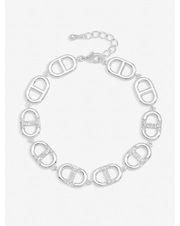 Jon Richard Silver Plated and Crystal Link Bracelet