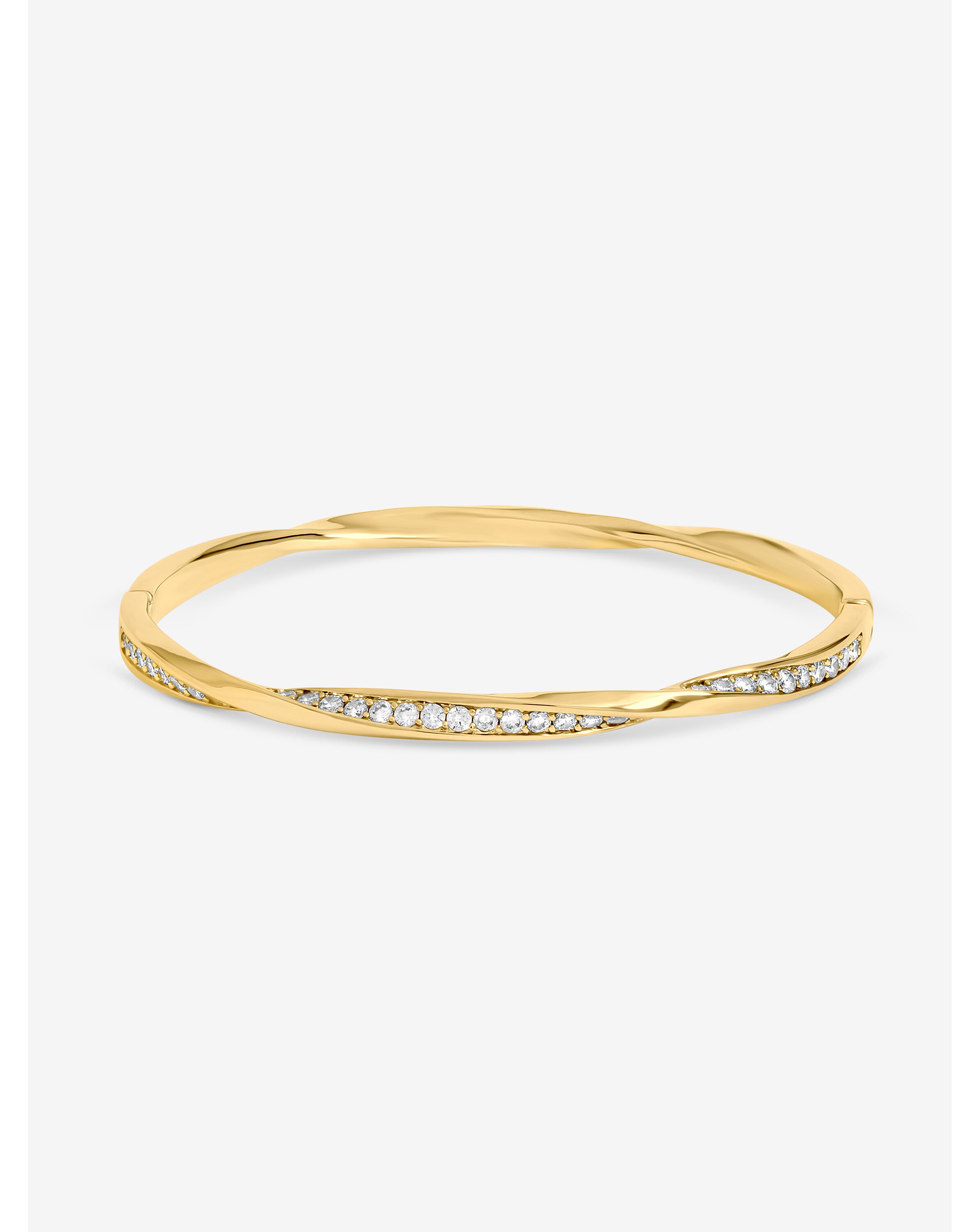 New In - Gold Plated and Pave Twist Bangle