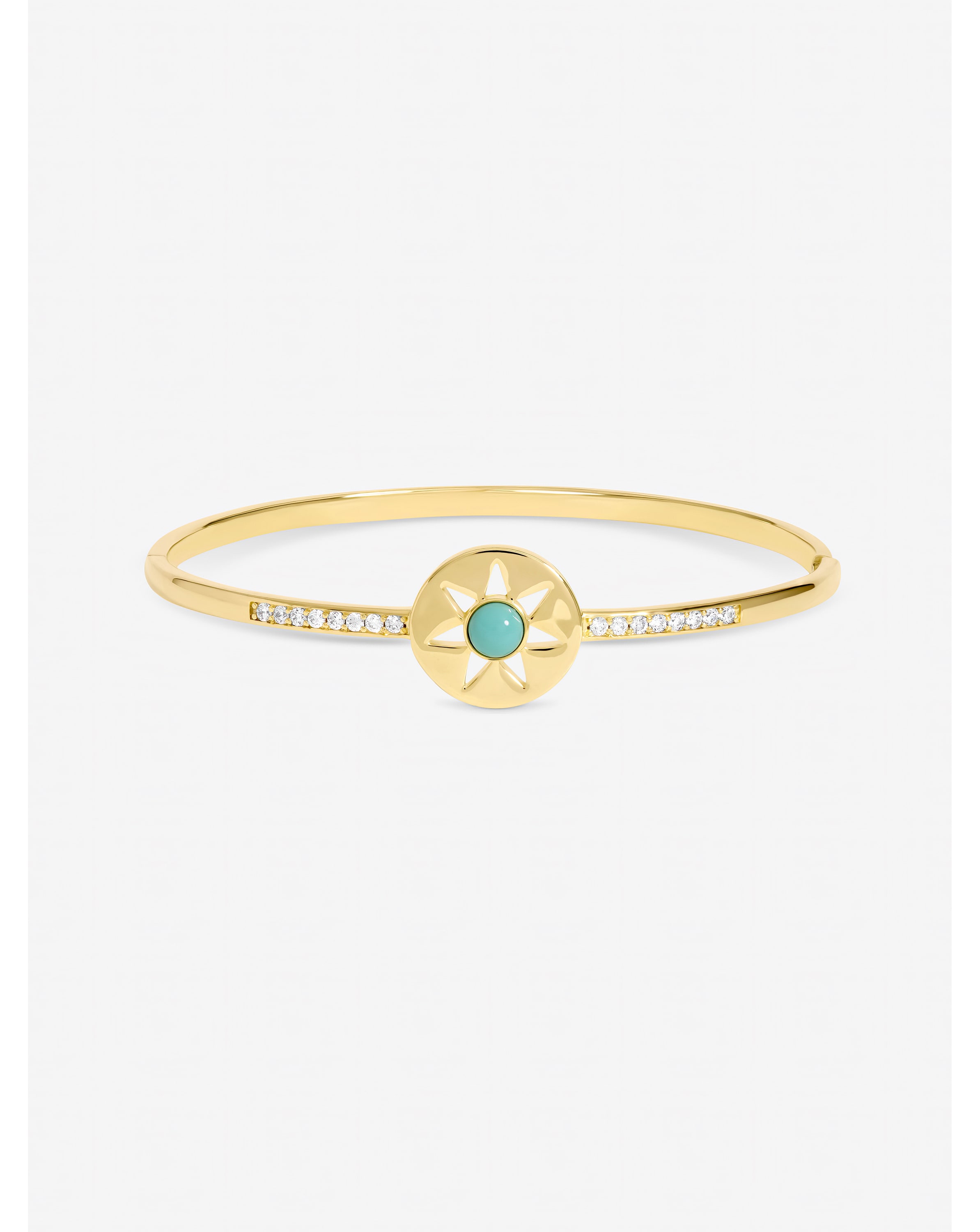 Gold Plated Turquoise Celestial Bangle