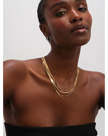 Inicio Gold Plated Multi Layered Necklace - Gift Pouch