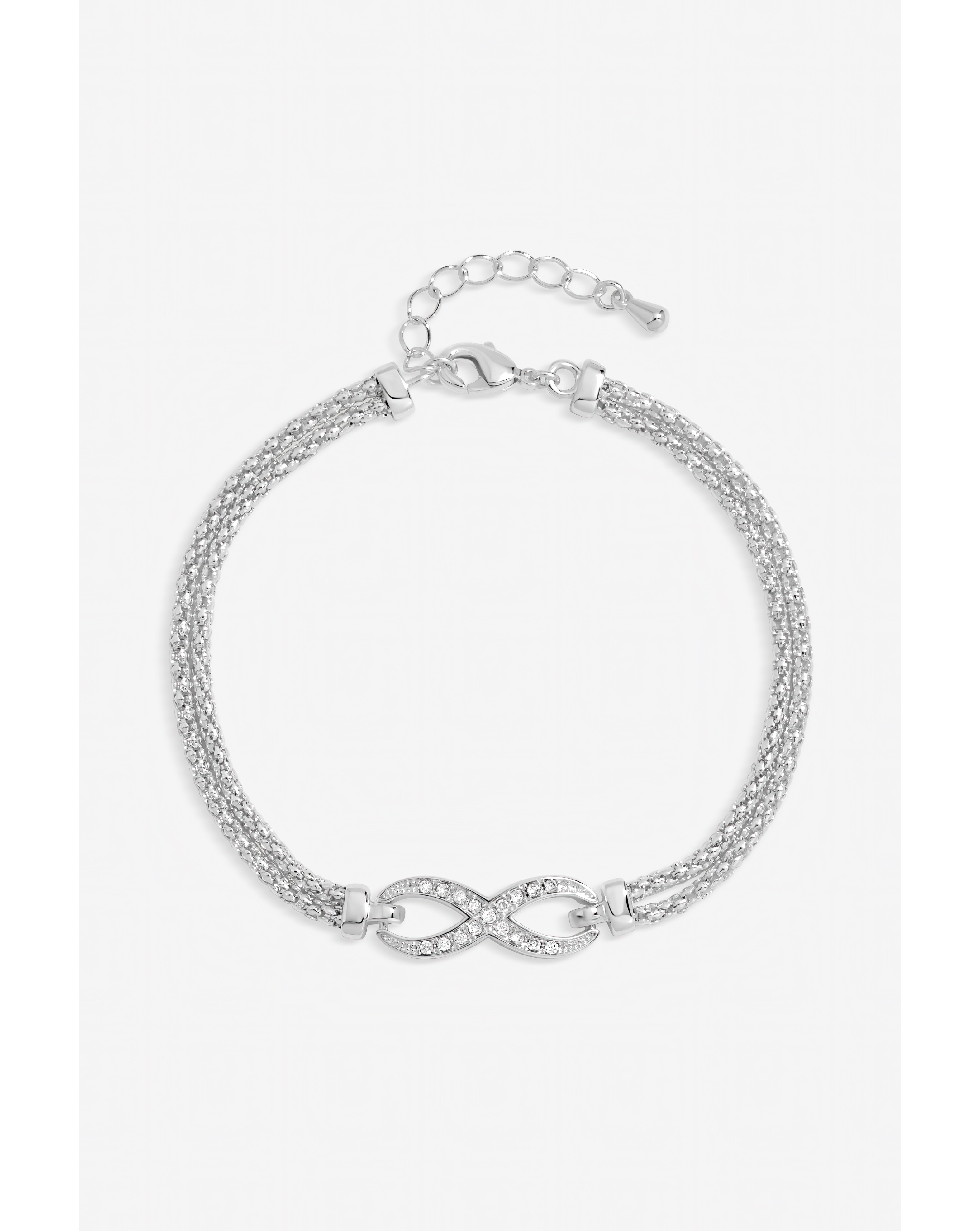 Silver Plated Pave Infinity Bracelet