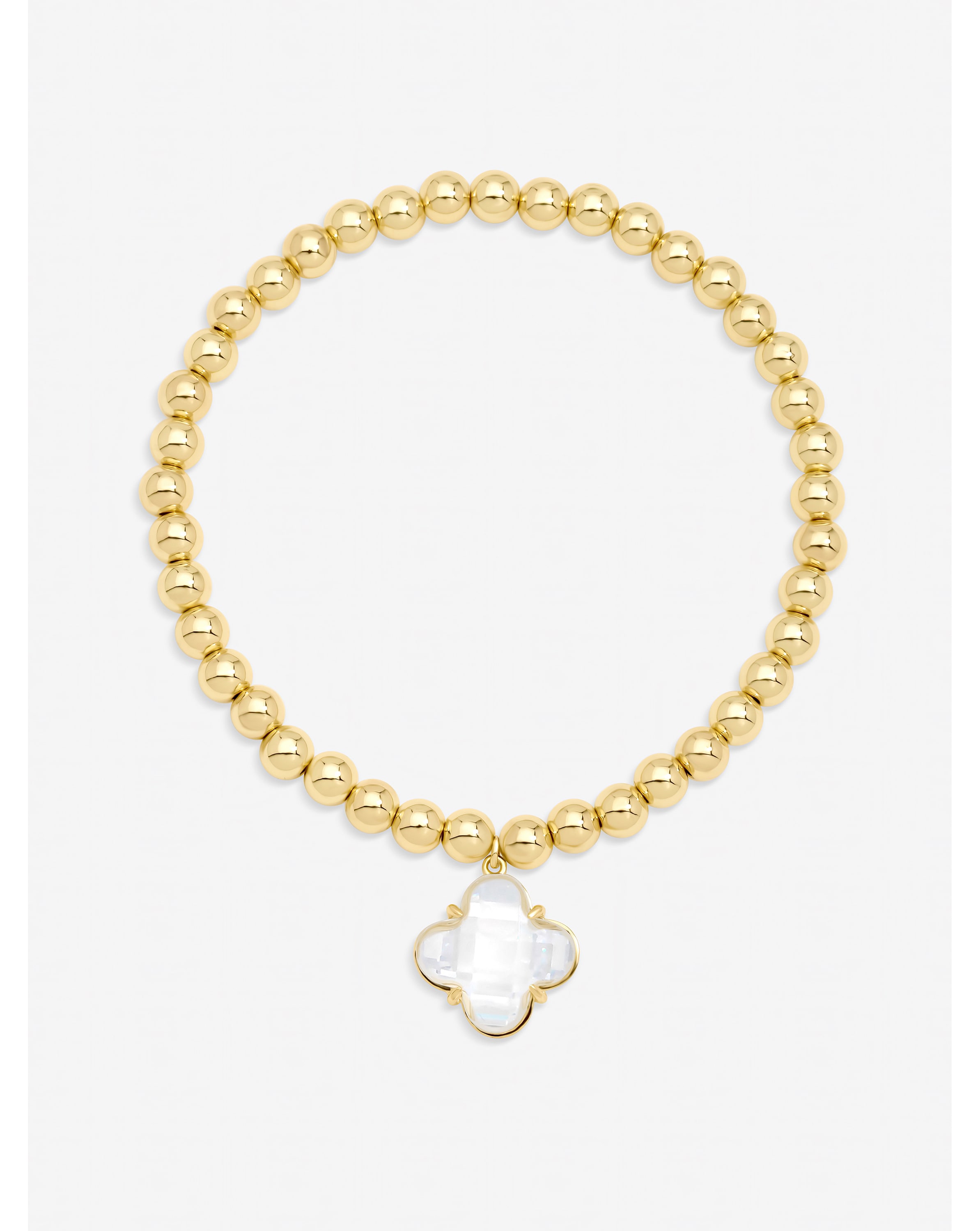 New In - Gold Crystal Clover Stretch Bracelet