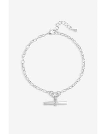 Inicio Sterling Silver Plated T-Bar Bracelet - Gift Pouch