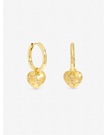 Jon Richard Gold Plated Satin Heart Earrings