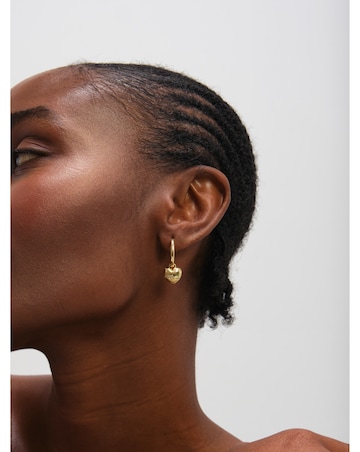 Jon Richard Gold Plated Satin Heart Earrings