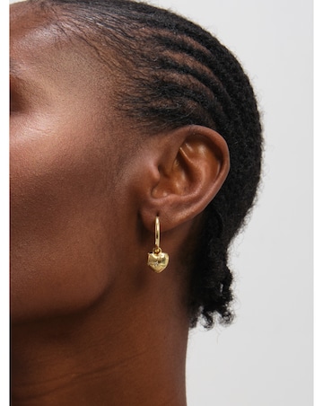 Jon Richard Gold Plated Satin Heart Earrings