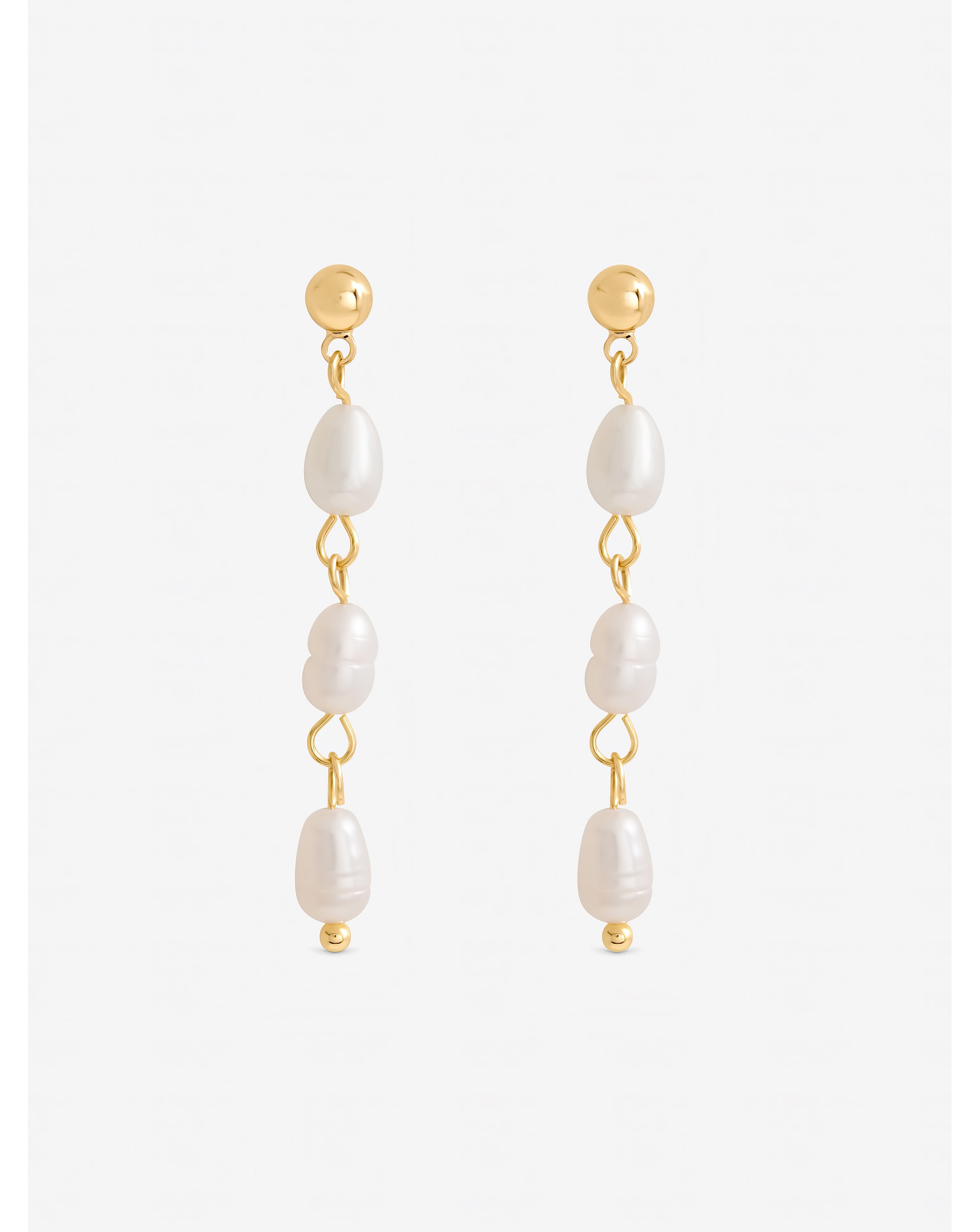 New In - Real Freshwater Linear Drop Earrings