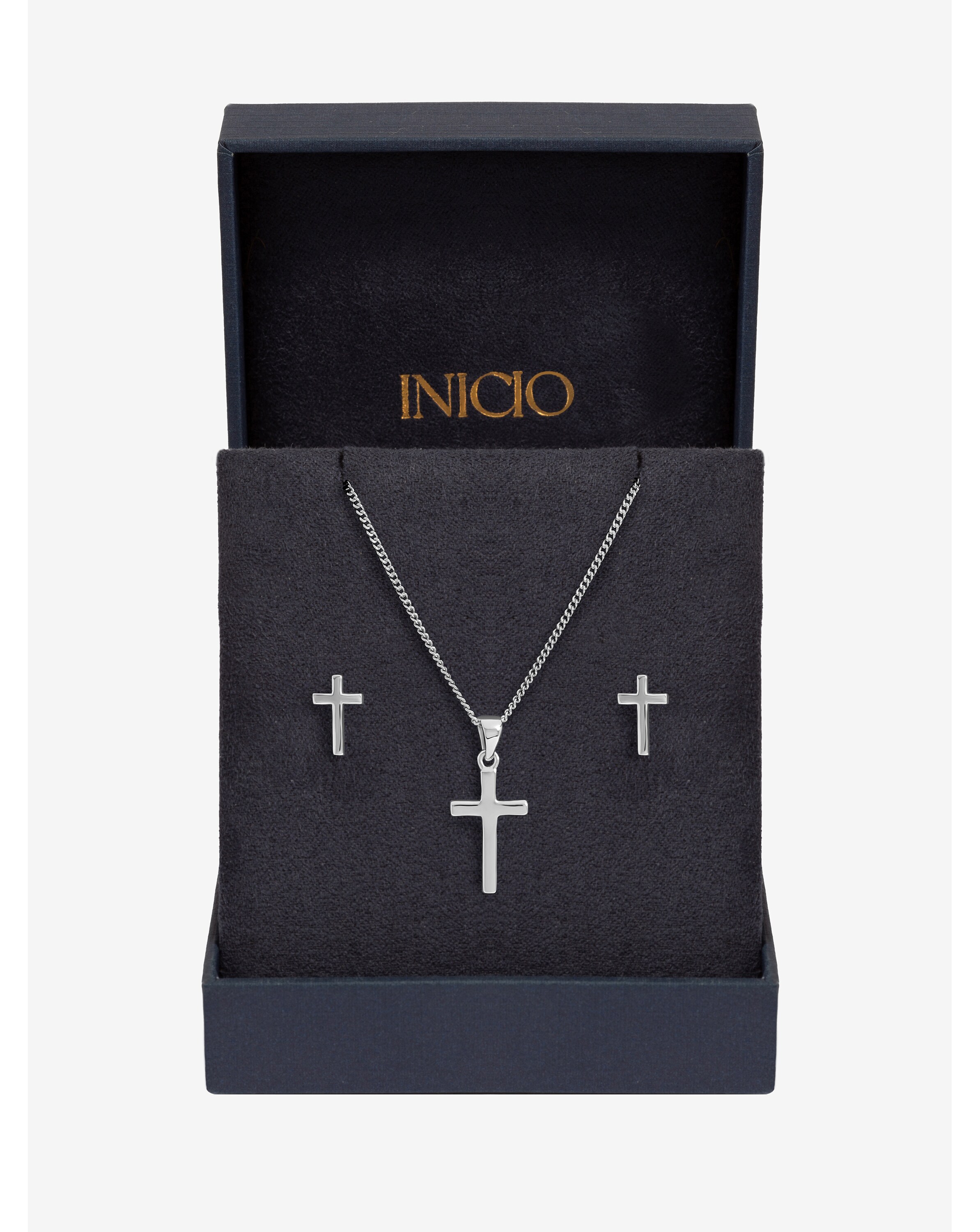 New In - Silver Plated Cross Set - Gift Box