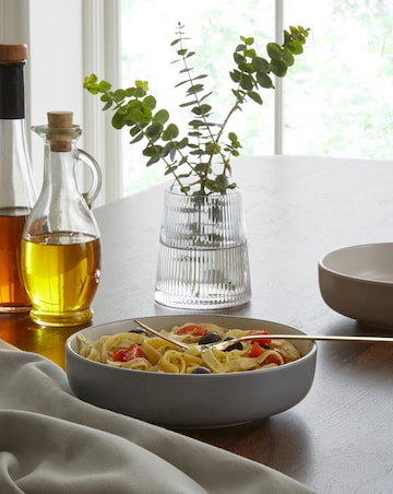 Stoneware Grey Set of 4 Pasta Bowls