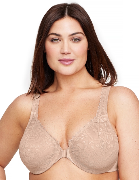 Glamorise Plus Size WonderWire Lace Front-Fastening 9245