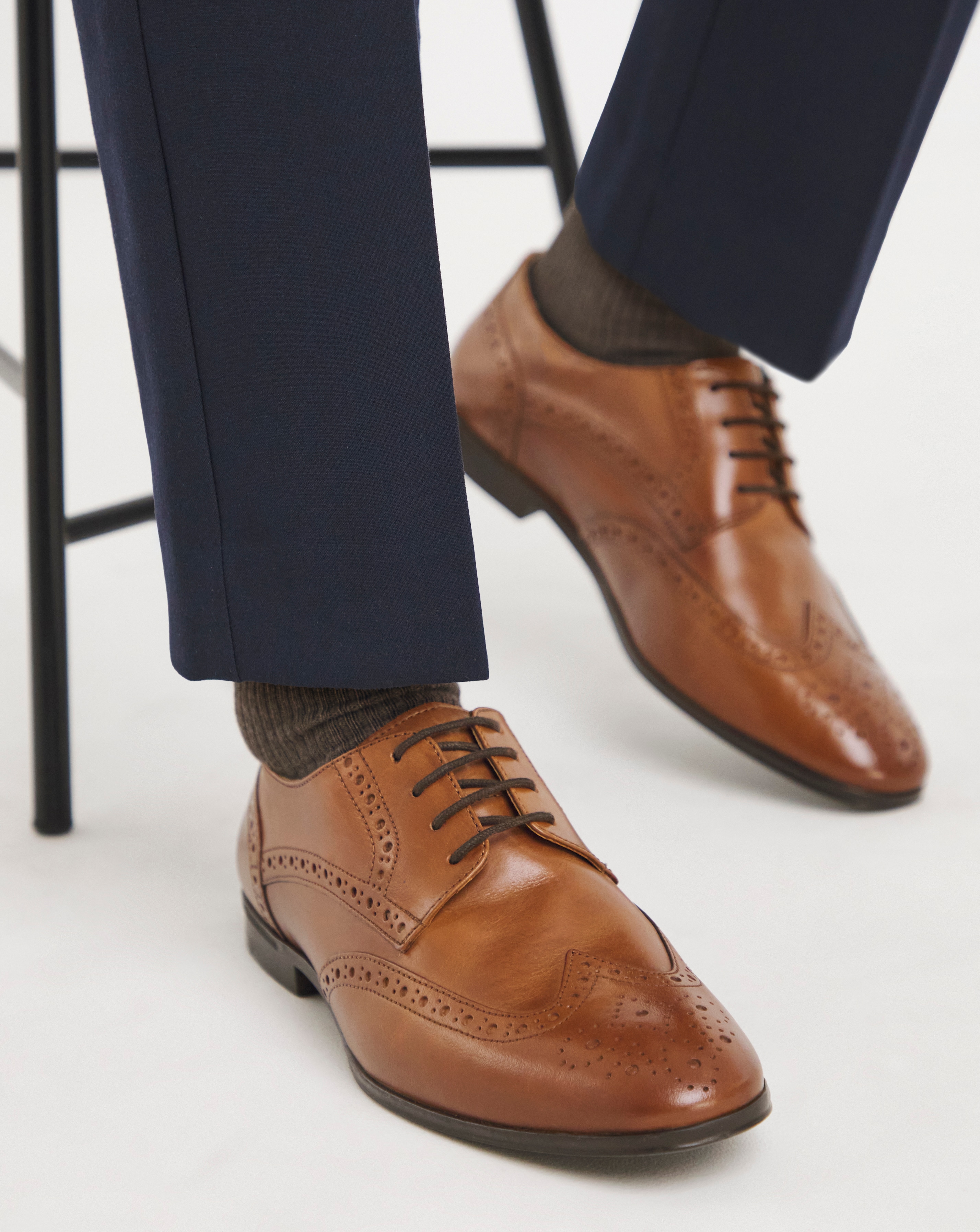 Formal Leather Brogue Extra Wide Fit