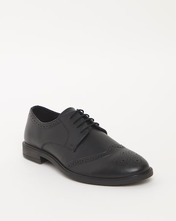 Leather Look Formal Brogue Extra Wide