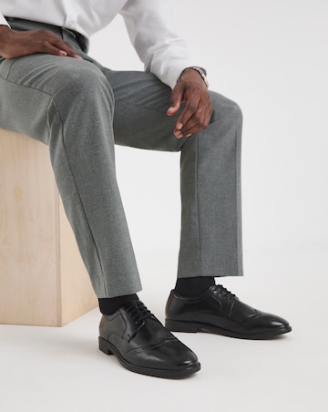 Leather Look Formal Brogue Extra Wide