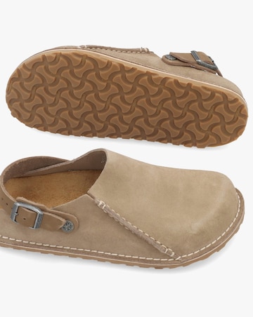 Birkenstock Lutry Suede Gray Taupe Clogs Standard Fit