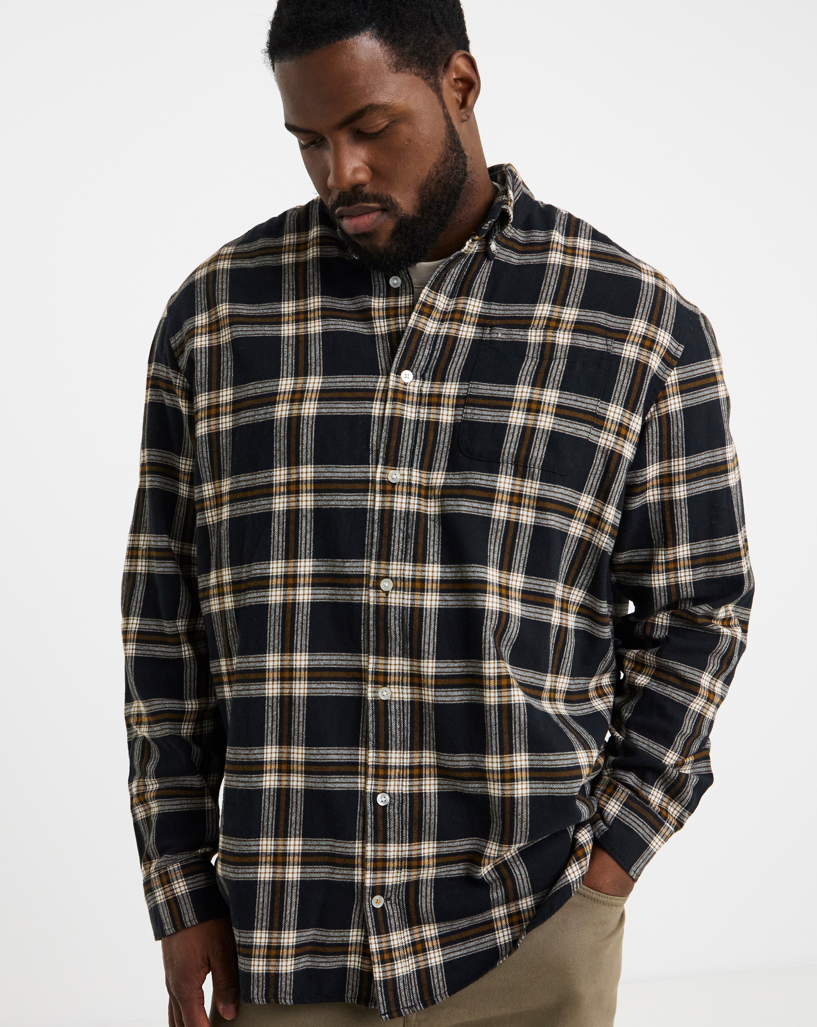 Jack & Jones Flannel Check Shirt - Black