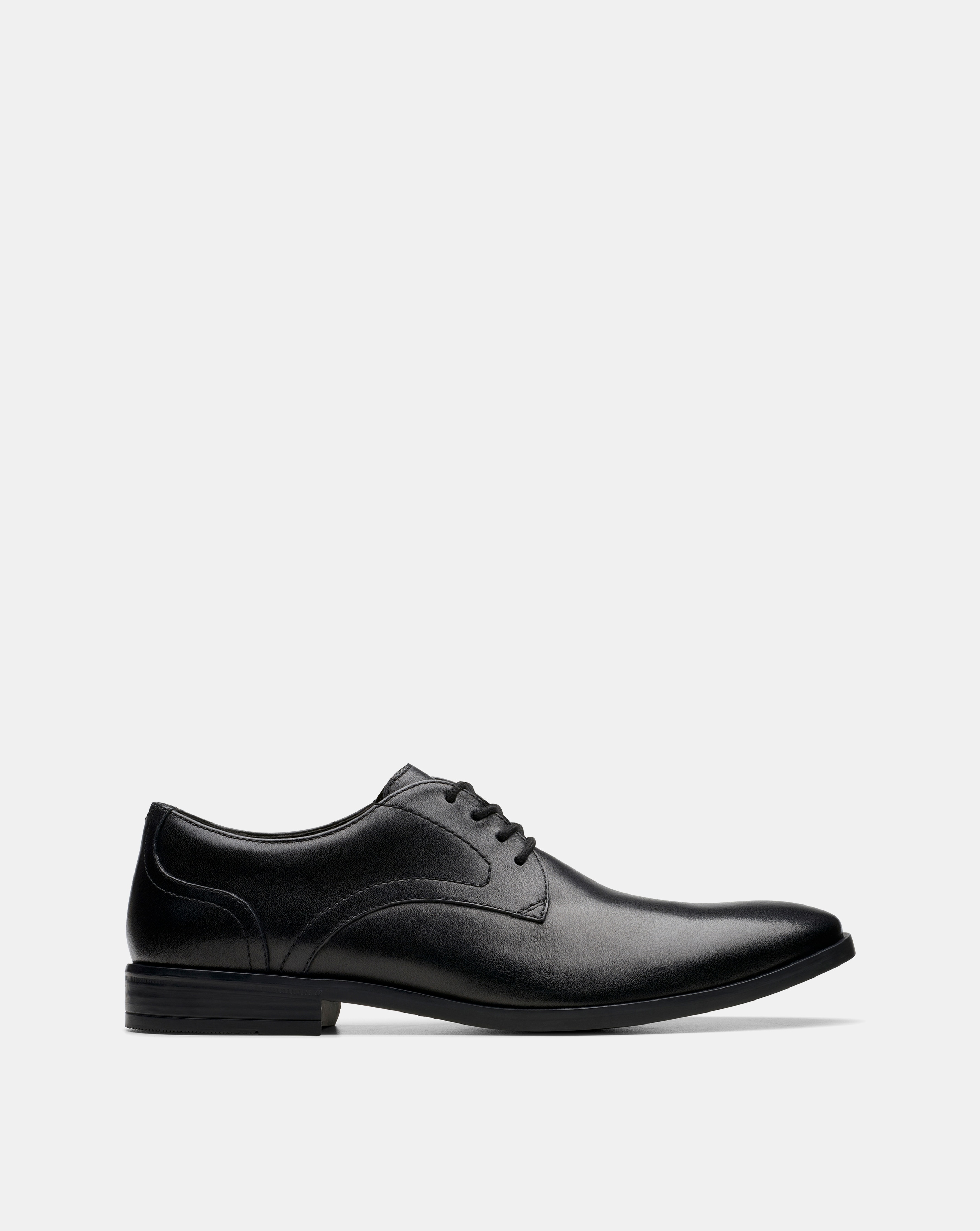 Clarks Brandon Lace Leather Shoe - Black