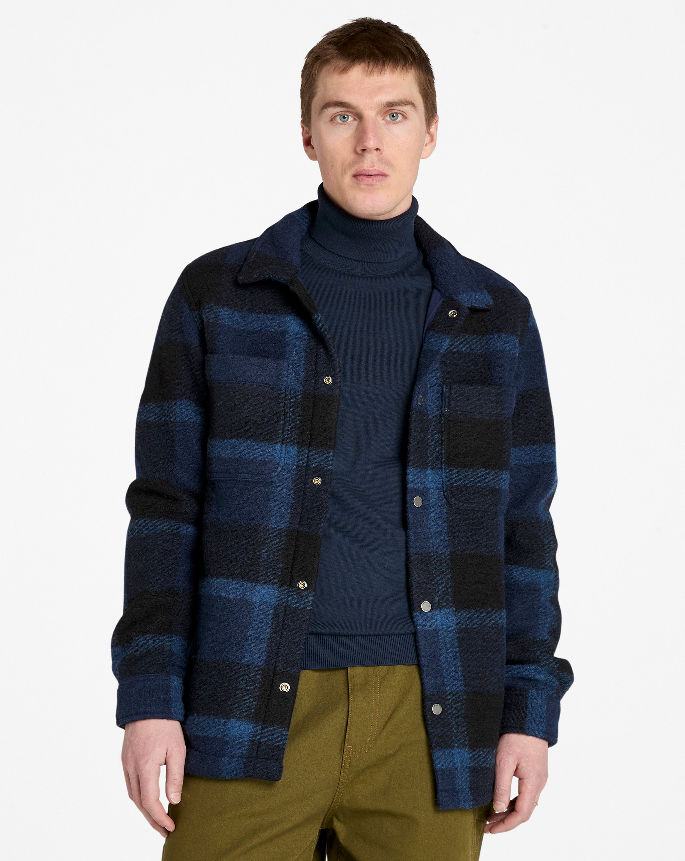 Timberland Wool Blend Shacket - Blue