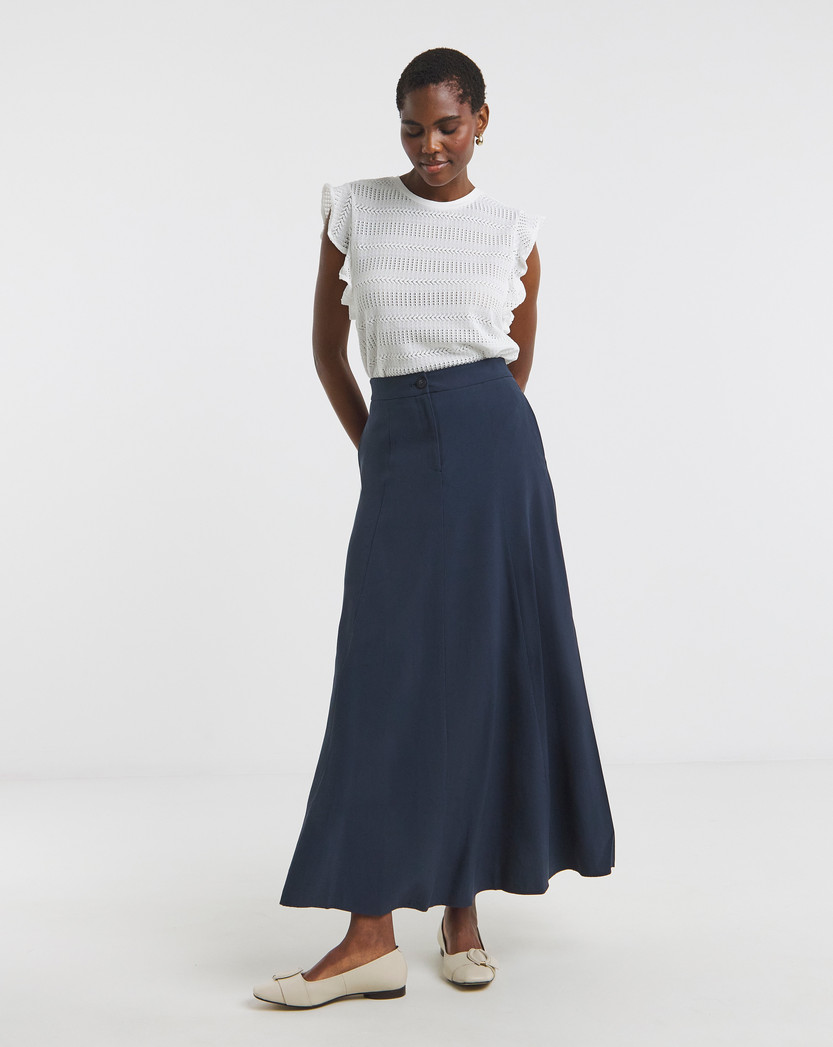 Washed Textured Full Skirt