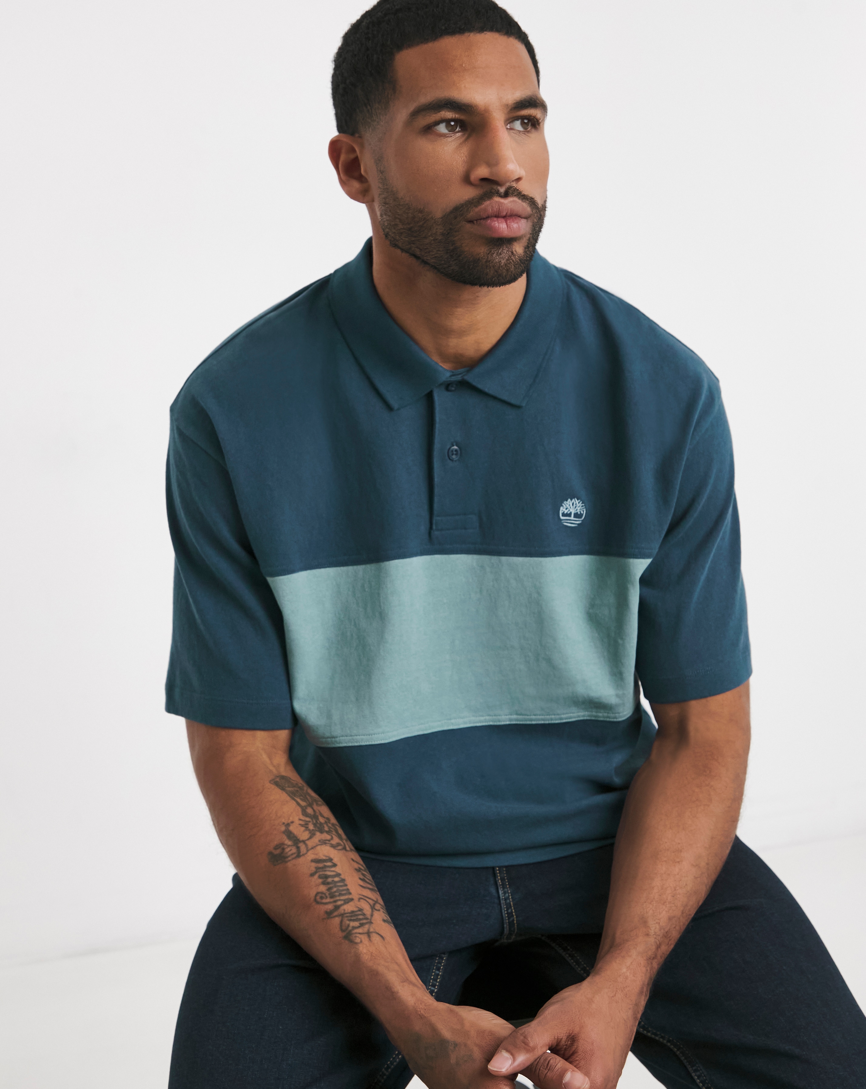 Timberland Colourblock Rugby Polo - Blue