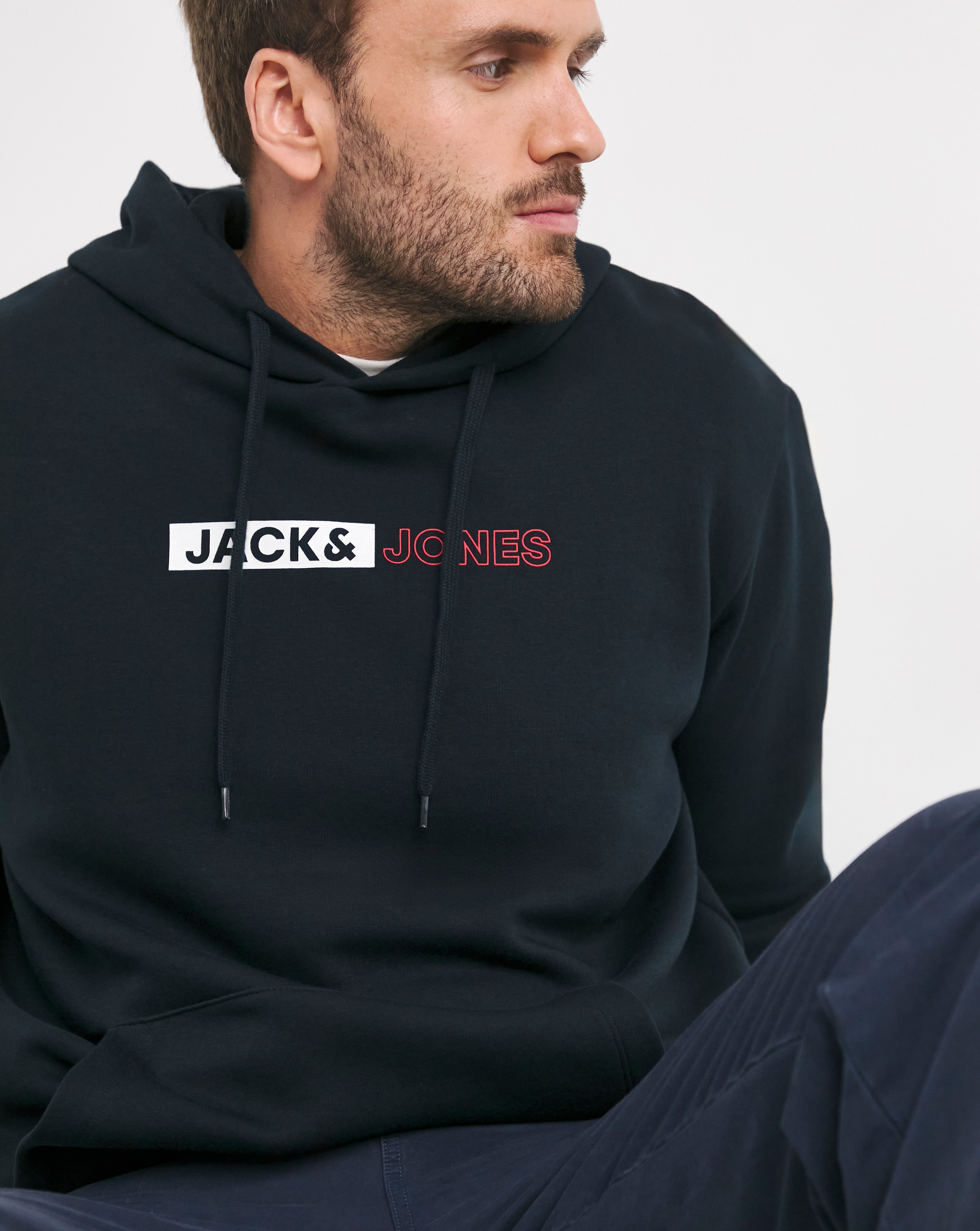 Jack & Jones Corp Logo Hoodie - Navy