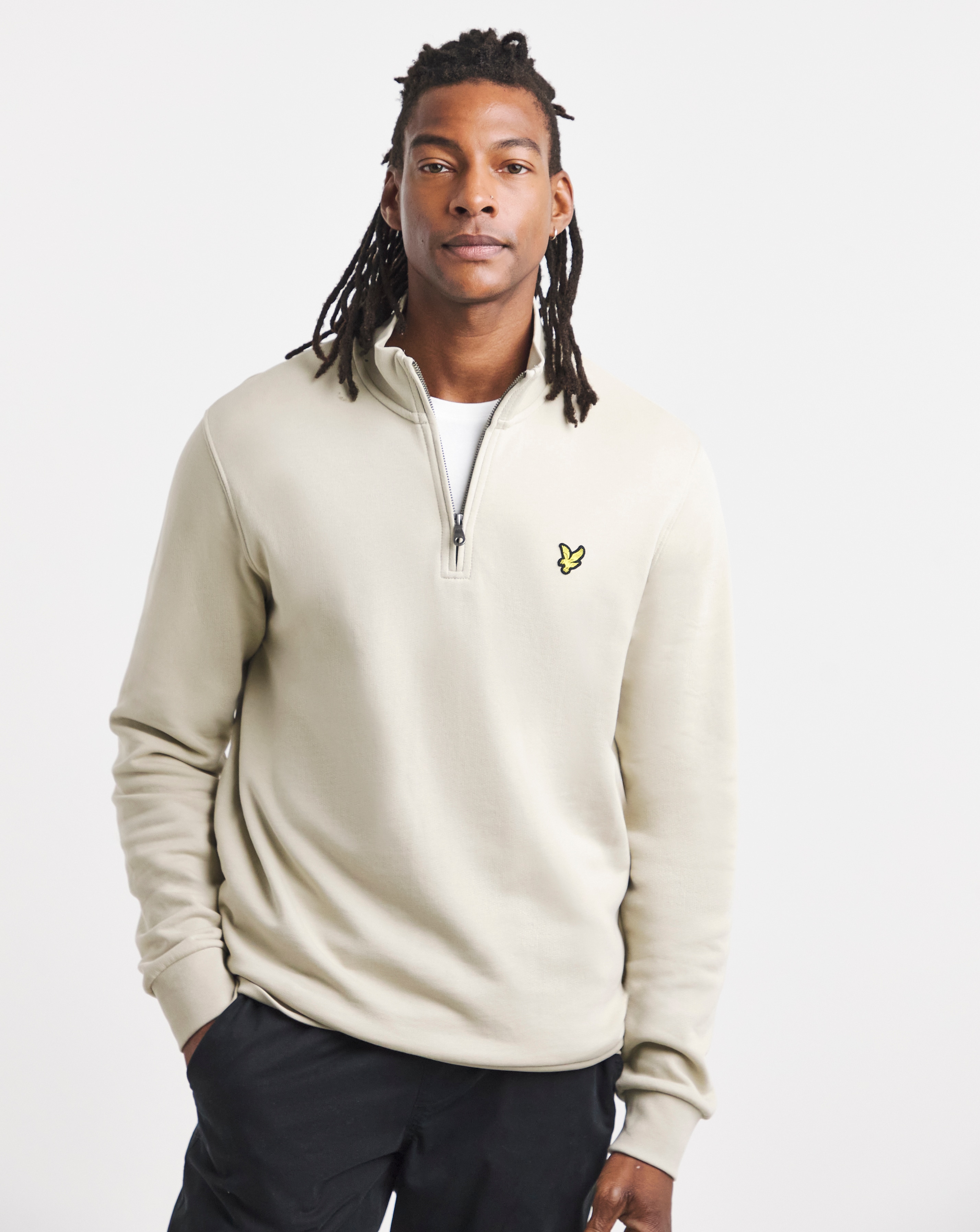 Lyle & Scott 1/4 Zip Sweat - Taupe