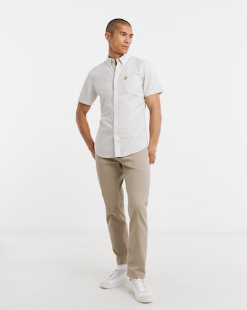 Lyle & Scott Short Sleeve Slim Fit Gingham Shirt - Cove/White