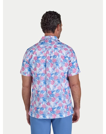 Raging Bull Short Sleeve Maldives Floral Linen Revere Shirt White