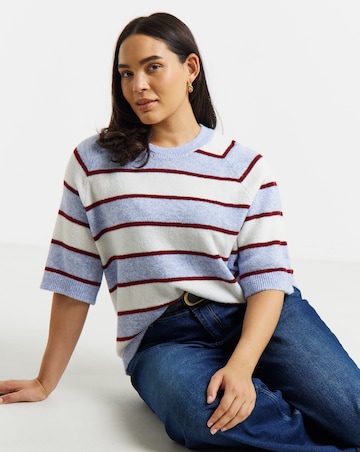 Half Sleeve Stripe Jumper