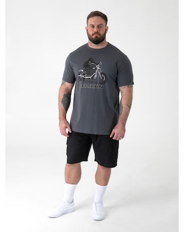 CRAIG-D555 Gorilla Biker Printed Crew Neck T-shirt