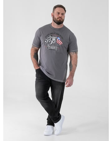 JASPER-D555 Official Gas Monkey Printed Crew Neck T-Shirt