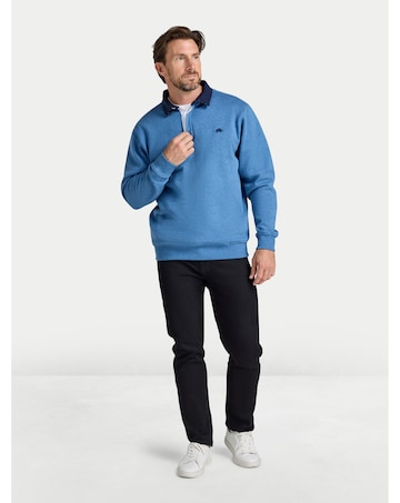Raging Bull Rugby Collar Sweat Denim Blue