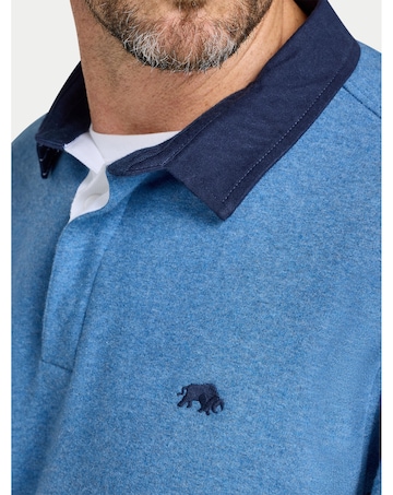 Raging Bull Rugby Collar Sweat Denim Blue