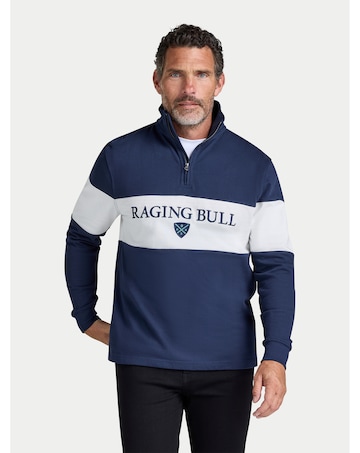 Raging Bull Cut & Sew Panel Quarter Zip Navy