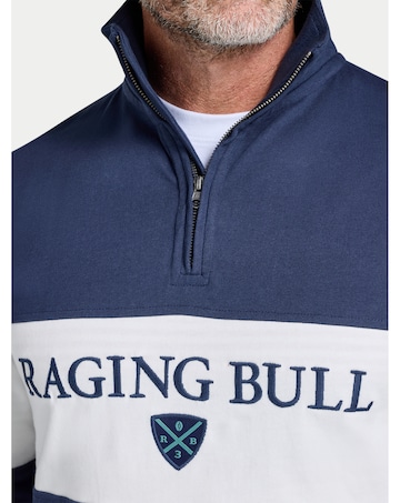 Raging Bull Cut & Sew Panel Quarter Zip Navy