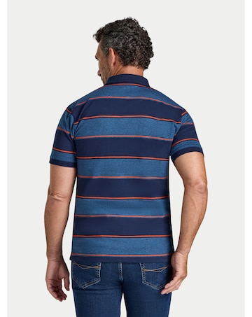 Raging Bull Marl Stripe Jersey Polo Navy