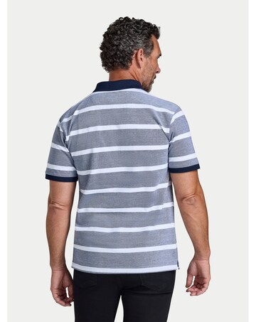 Raging Bull Birdseye Pique Stripe Polo Navy