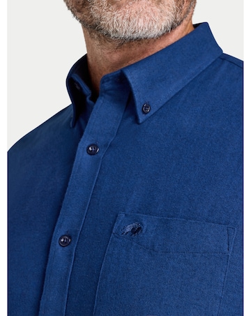 Raging Bull L/S Soft Brushed Melange Twill Shirt Navy