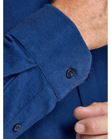 Raging Bull L/S Soft Brushed Melange Twill Shirt Navy