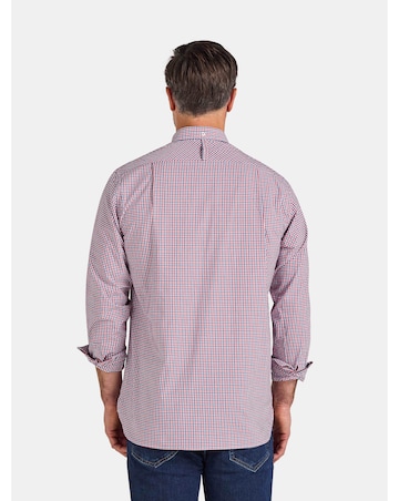 Raging Bull Long Sleeve Graph Check Poplin Shirt Red